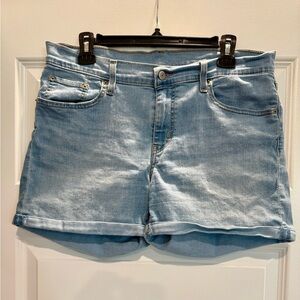 Levi's Blue Jean Shorts with Cuffed Hem and Stretch